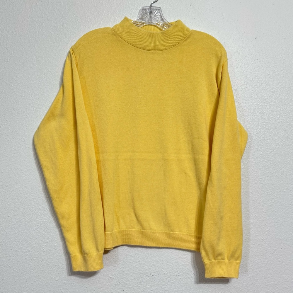 Pendleton Light Yellow Cotton Mock Neck Long Sleeve Sweater Womens Size‎ XL